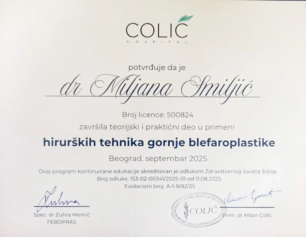 Savremene-tehnike-gornje-blefaroplastike-certificate